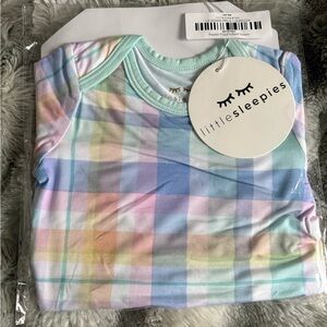 NWT Little Sleepies Pastel Plaid Infant Gown